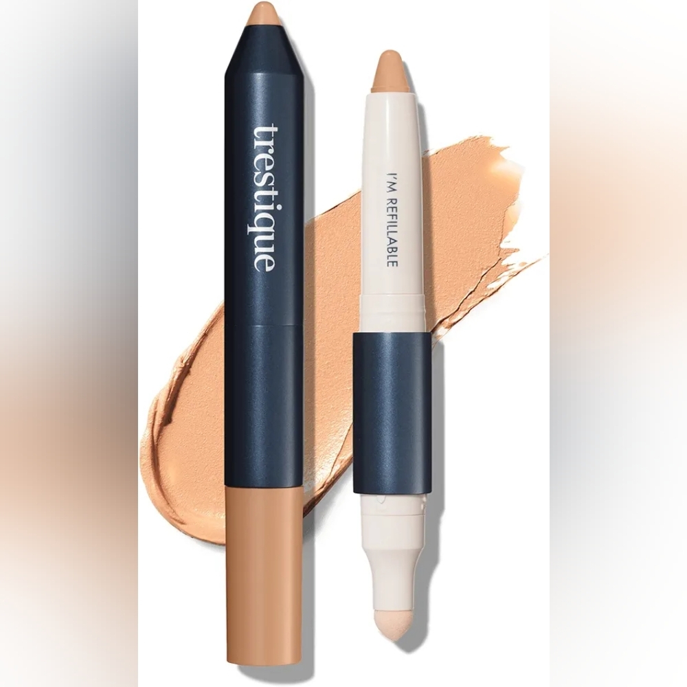 Trestique Concealer Crayon, Refillable Makeup Concealer With Built-In Blending